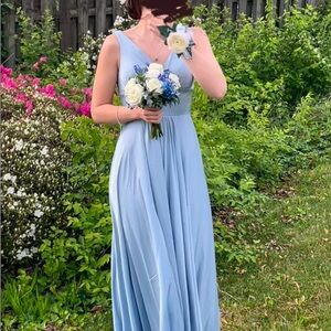 Elegant Blue Sleeveless Dress